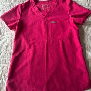Figs Catarina Scrub Top in Hot Pink